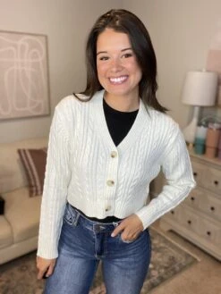 Cropped Knit Cardigan| S-3X