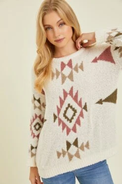 Western Aztec Soft Fuzzy Sweater | S - 3XL Heyson
