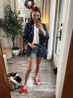 Star Printed Collared Blazer | S - 3XL *Final Sale*