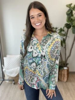 Button Down Long Sleeve Top | S - L