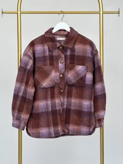 Be Cool Flannel Collared Button Down Shacket W/ Chest Pockets | S/M - M/L