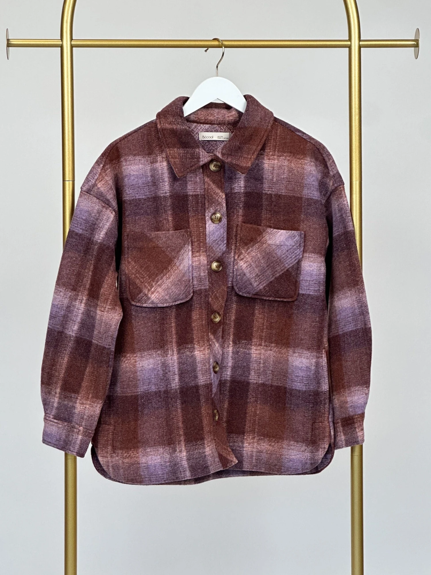 Be Cool Flannel Collared Button Down Shacket W/ Chest Pockets | S/M - M/L 1 Be Cool Flannel Collared Button Down Shacket W/ Chest Pockets | S/M - M/L