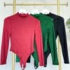 Mock Neck Long Sleeve Snap Bodysuit | S - L *Final Sale*