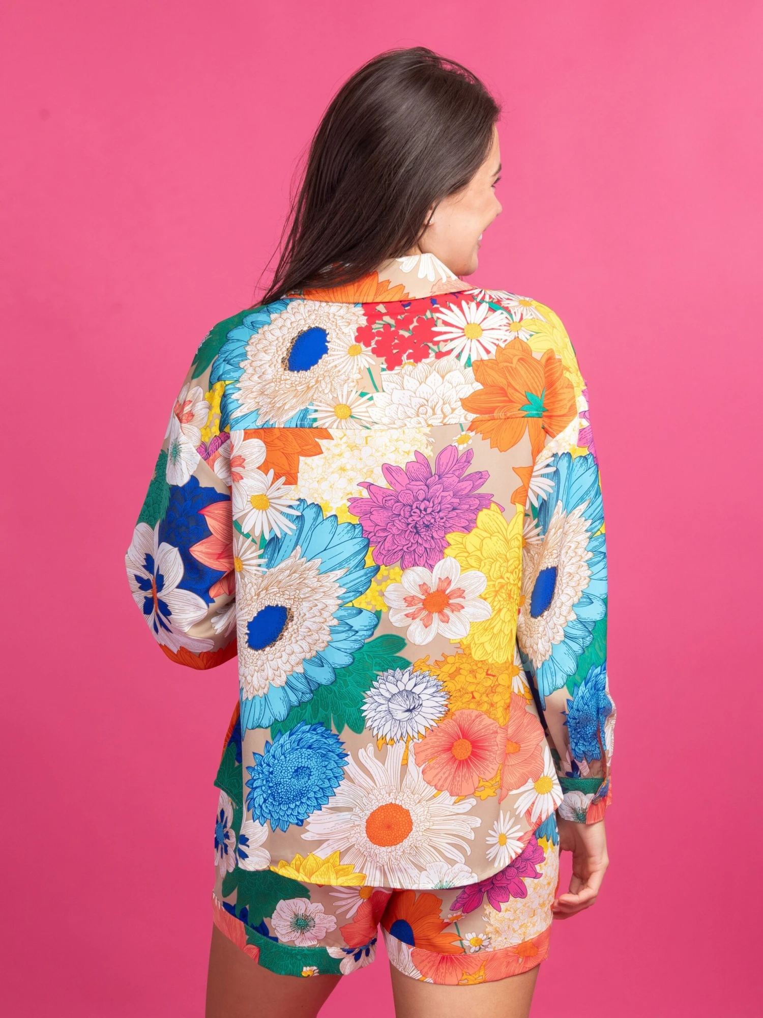 Floral Print Long Sleeve Button Up Top | S-L Set W/ Sku49797 3 Floral Print Long Sleeve Button Up Top | S-L Set W/ Sku49797 - Image 3