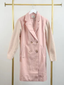 Collared Button Down Coat W/ Contrasting Long Sleeves | S - L