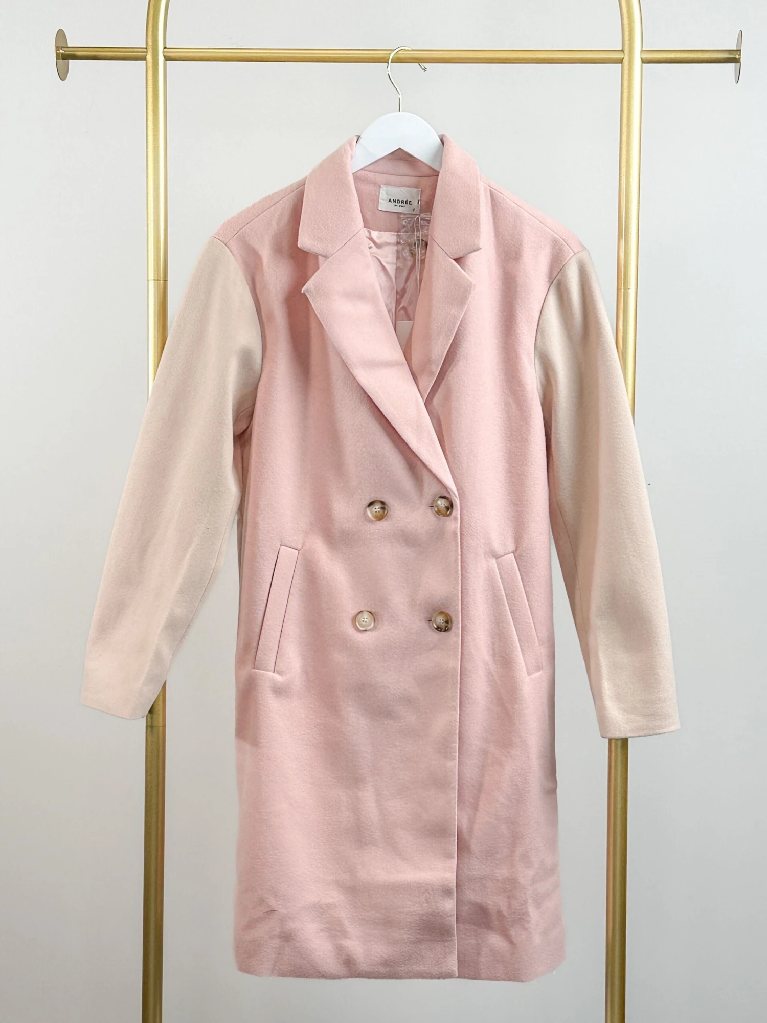 Collared Button Down Coat W/ Contrasting Long Sleeves | S - L 1 Collared Button Down Coat W/ Contrasting Long Sleeves | S - L